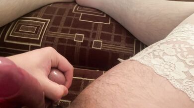 Urethral stimulator. Intense jerking off and unforgettable emotions, and so much sperm, panties won