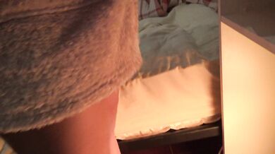 My stepson follows me to see how I piss from my hairy pussy