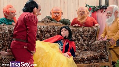 Snow White gets lost in the forest and gets fucked by the 7 dwarfs.