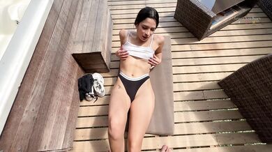 My friend's girlfriend was left alone with me. She gave me a yoga class that I will never forget.