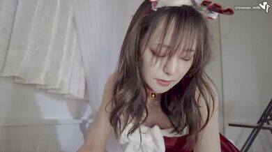 えちえちサンタがクリスマスの夜にやってきた♡濃厚フェラ、立ちバックで激ピス（日本人素人）크리스마스에 섹스. 일본 아마추어