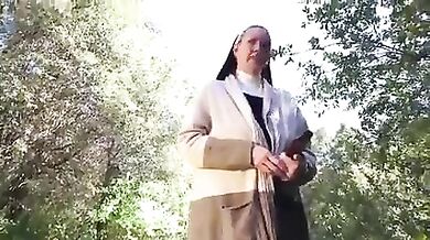 Grace Marie - Horny Mature Milf Nun Fucks Outdoor With Big Natural Boobs & Cumshot