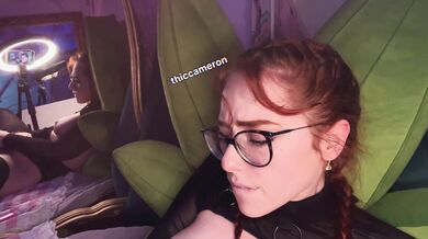 pretty redhead has orgasm while being fucked by machine