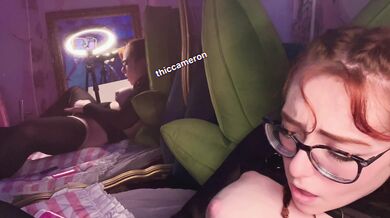 pretty redhead has orgasm while being fucked by machine