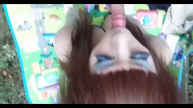 Amateur Ladyboy outdoors solo video maturbate and POV sucking cock and CUM