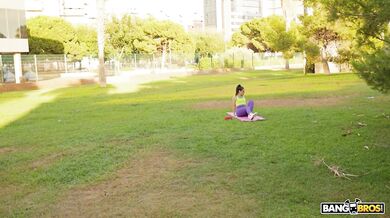 BANGBROS - Watch Tattooed Brunette Saba Lapiedra Get An Anal Pounding And A Messy Facial In Public