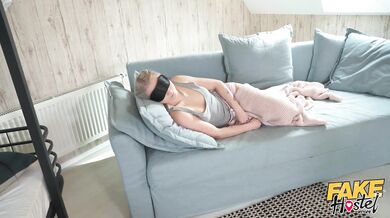 Fake Hostel - sneaky fuck with Big Busty Babe while her best friend lays next to them