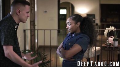 DEEP TABOO - Cute Ebony Cali Caliente moans from having her sweet pussy creampied (Sofia Caliente, Alex Mack)