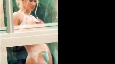 Iggy Azalea Breasts Scene in Iggy Azalea Sexy See Through Top