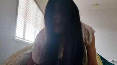 Asian Transgirl Warms Up GF By BJ Under Sheets, Lovingly Facefucks Her, Then Gets Dildoed Hard