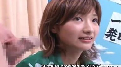 Subtitled CFNM Japanese amateur watches masturbation