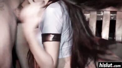 Amazing girl finally tries threesome sex (Lisa Rose)