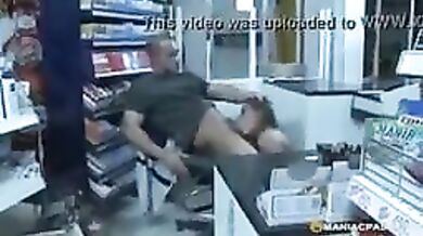 very horny sexy babe fucks & sucks lucky employee's huge dick in supermarket aisle