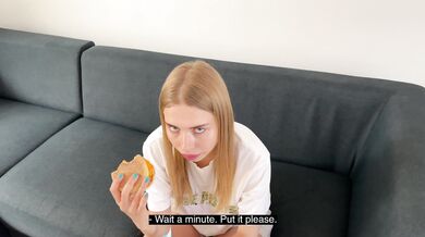 Cum in burger for stupid bitch