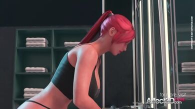 Big Tits Redhead Babe Fucked By A Futa Demon In A 3D Animation