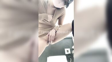 Masturbating in the public restroom at the station