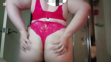 Stop tease before shower, big ass big tit female sexy lingerie bbw