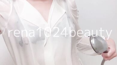 Shower masturbation with naughty underwear and transparent blouse in the bath. I peed at the end.