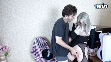 Stepsister cheated on a guy while recording a video for him! Talking and rough sex in stockings