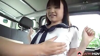 Big tits japanese teen mikoto mochida sucks hard dick in car - uncensored blowjob