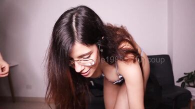 funxxc0upl3 glasses on knees sucking cock