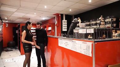 Busty ania kinski fucks hard in sex shop - big boobs anal doggy style