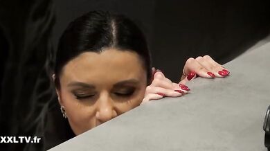 Busty ania kinski fucks hard in sex shop - big boobs anal doggy style