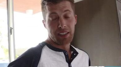 Big ass skinny Morgan Lee helps her friend and ends up riding him