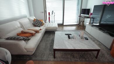 I catch my slutty girlfriend masturbating with a big black cock