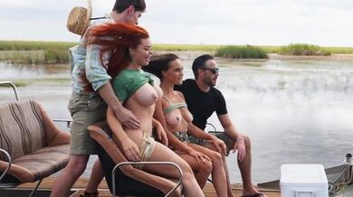 Busty Redhead Gets Fcked Rough While Outdoors
