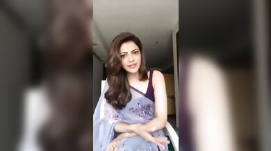 Kajal Aggarwal Showing Armpits And Tits In Sleeveless Saree