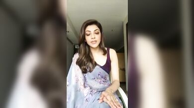 Kajal Aggarwal Showing Armpits And Tits In Sleeveless Saree