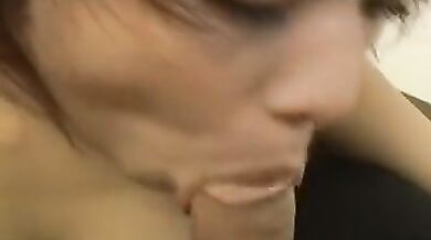 Subtitled uncensored classic Japanese AV blowjob and titjob