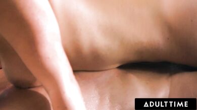 ADULT TIME - Gorgeous MILF Masseuse Slimthick Vic Oils Up Client's Cock Before Sucking It Dry!