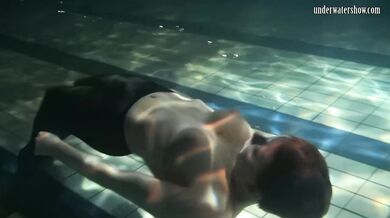 Lozhkova in see through shorts in the pool