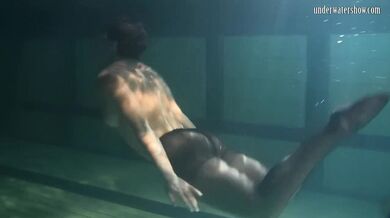 Lozhkova in see through shorts in the pool