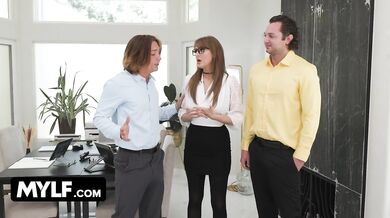 World's Best Boss! Hot Babe Pays Back Her Pervy Employees With Her Pierced Tits And Big Ass