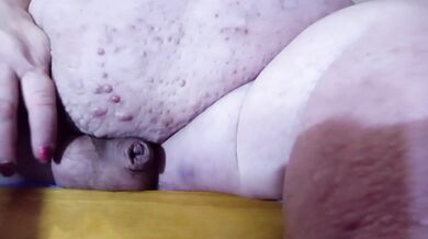 BBW Trans Girl Wanks Tiny Clit