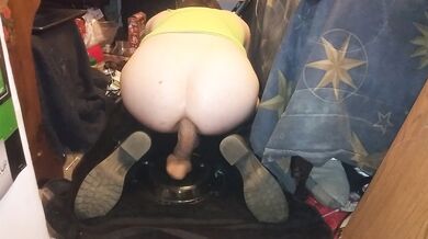 Permanent chastity sissy destroyed by 10"s