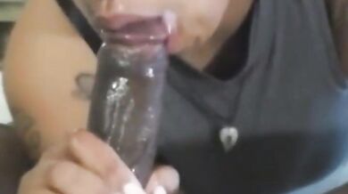 Freaky Amateur Sucks a Big Black Cock