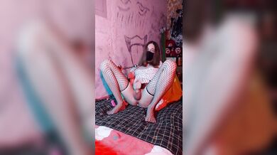 Cute femboy fondles herself and cum sweetly