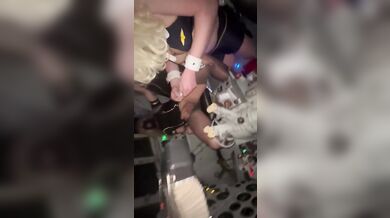 Mistress Tirza and 2 bi-sluts in the cockpit.