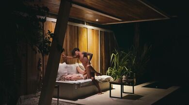 We made love beside the pool at night