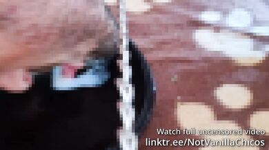 Mistress makes slave cum by making him rub his penis on a plate and then makes him lick all the cum