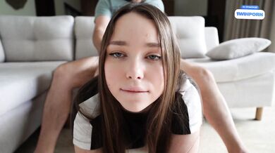 The anal plug was stuck in my ass, but my stepbrother helped me and fucked me