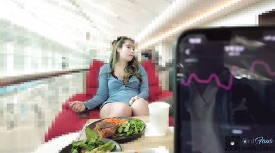 Remote vibe teasing walk! Pussy juice gushing, creampie climax????