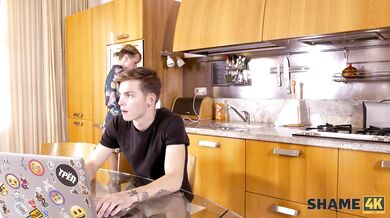 SHAME4K. Boy is used to jerking off to sexy MILF but its time to act