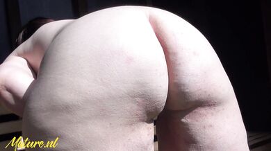 Curvy Dutch Woman With A Big Fat Ass Rubs Her Fat Pussy In Public