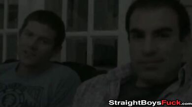 STRAIGHT BOYS FUCK - Short haired babe gets banged by two handsome amateurs