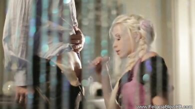 Milking His Cock With The German Milk Maiden Blows!